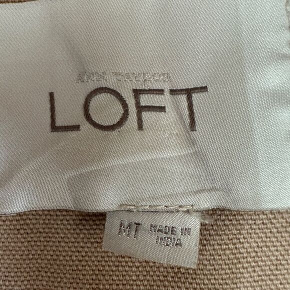 LOFT Tan Utility Jacket with Classic Collar Size Med Tall - Picture 13 of 15